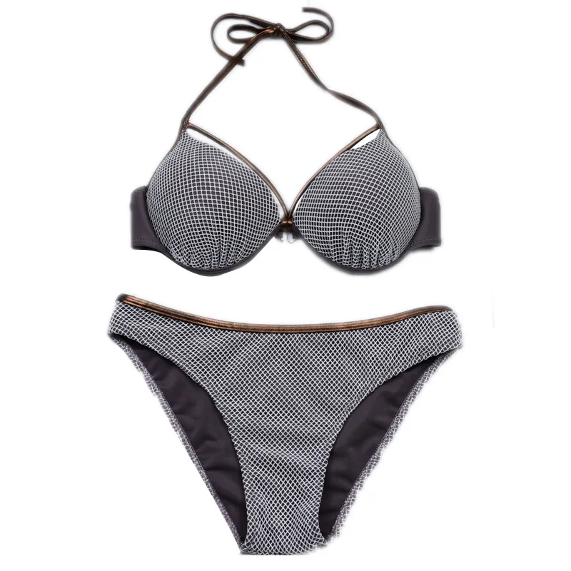 Сексуальное мини бикини однотонное для купания женский купальник комплект