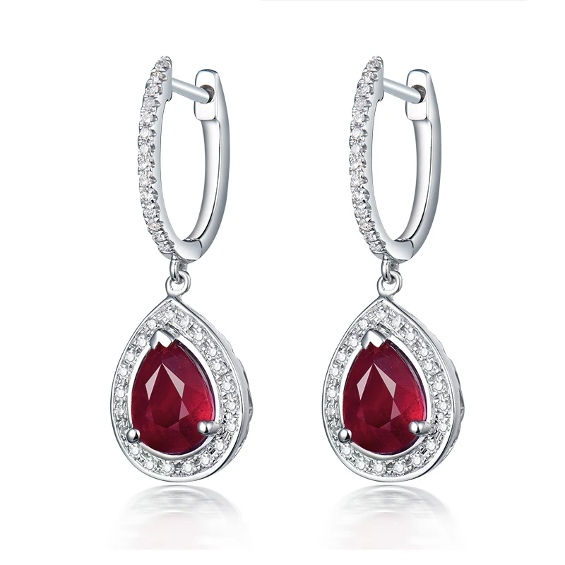 LOVERJEWELRY ювелирные изделия из рубинов висячие серьги винтажные груши 6x8 мм 14 карат
