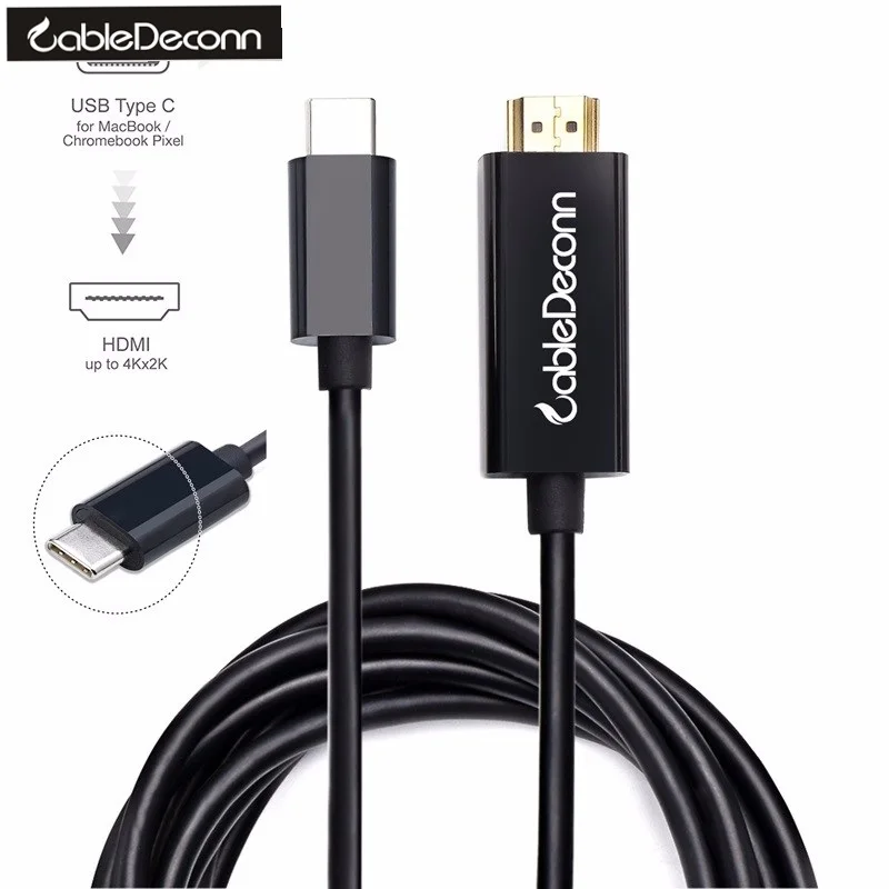 Новый USB 3 1 C Type Thunderbolt на полный HDMI 4K 60HZ Кабель адаптер для Macbook 2016 Google Chromebook Pixel 2017