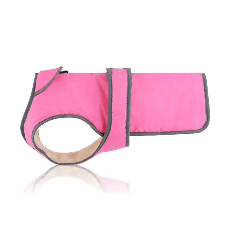 Pink Одежда для собак на осень и зиму, куртка для собак с отворотом, Теплая Одежда для питомцев из полиэстера, светоотражающая куртка для собак, жилет для маленьких и средних собак, S-XXL - Цвет: Pink