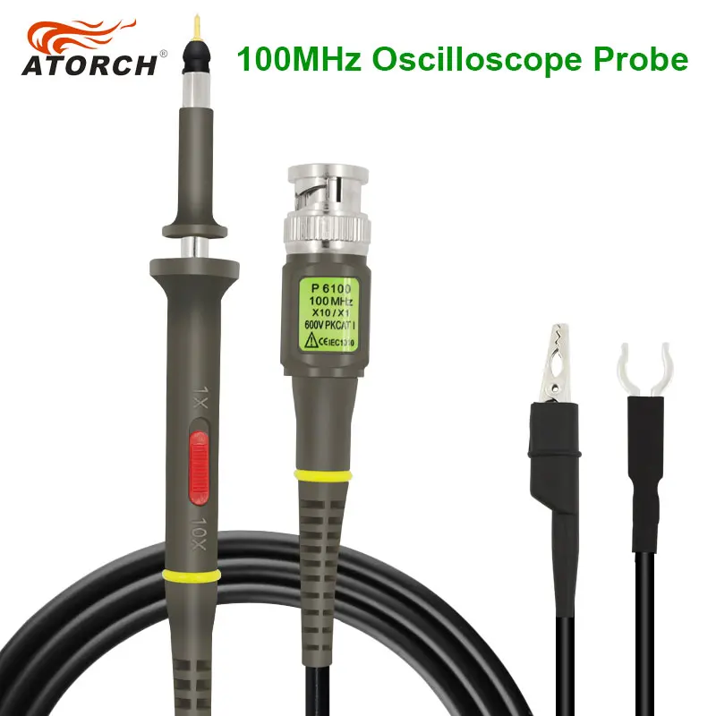 

Зонд для осциллографа ATORCH, DC-40MHz МГц, 100 МГц, Для Tektronix HP X1/X10