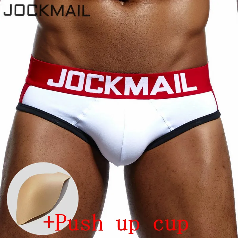 JOCKMAIL brand Front bulge enhancing push up cup Men Brief cueca gay underwear calzoncillos hombre slip Enhancing Men Underwear