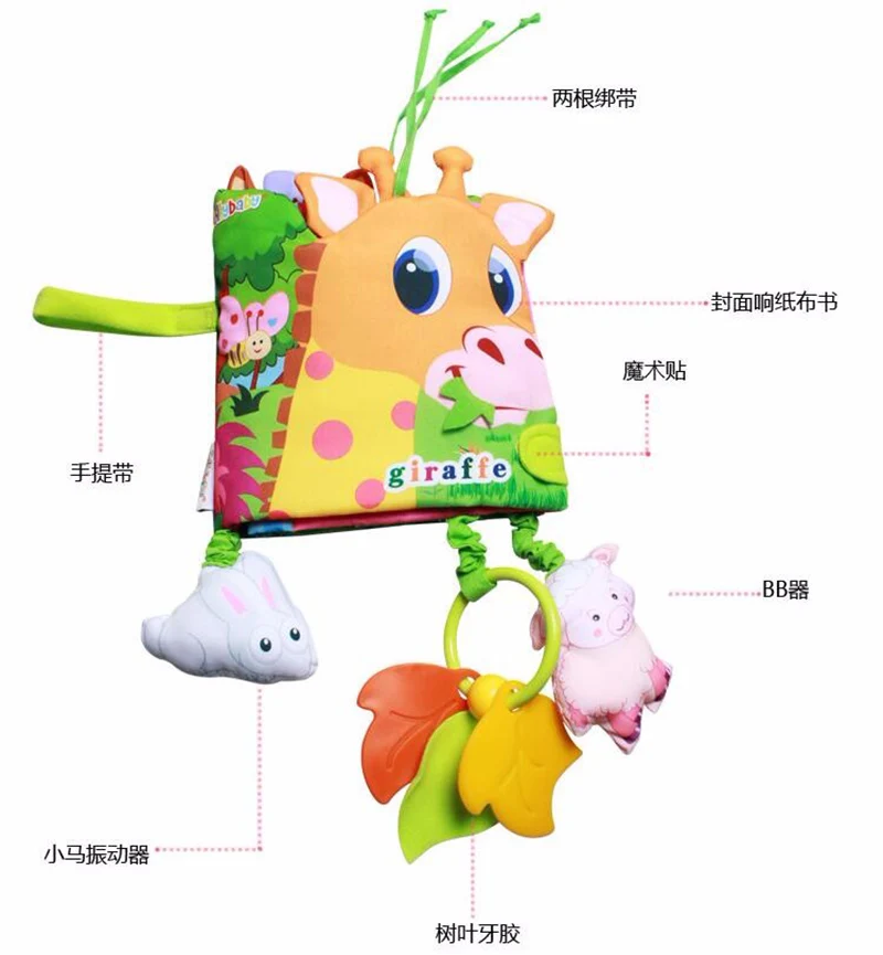 

Animal Baby Book Baby Toys 0-12 Months Soft Cloth Book Bed Cute Popular Unfolding Activity Books Cute Animals Bed Bumper T009-30