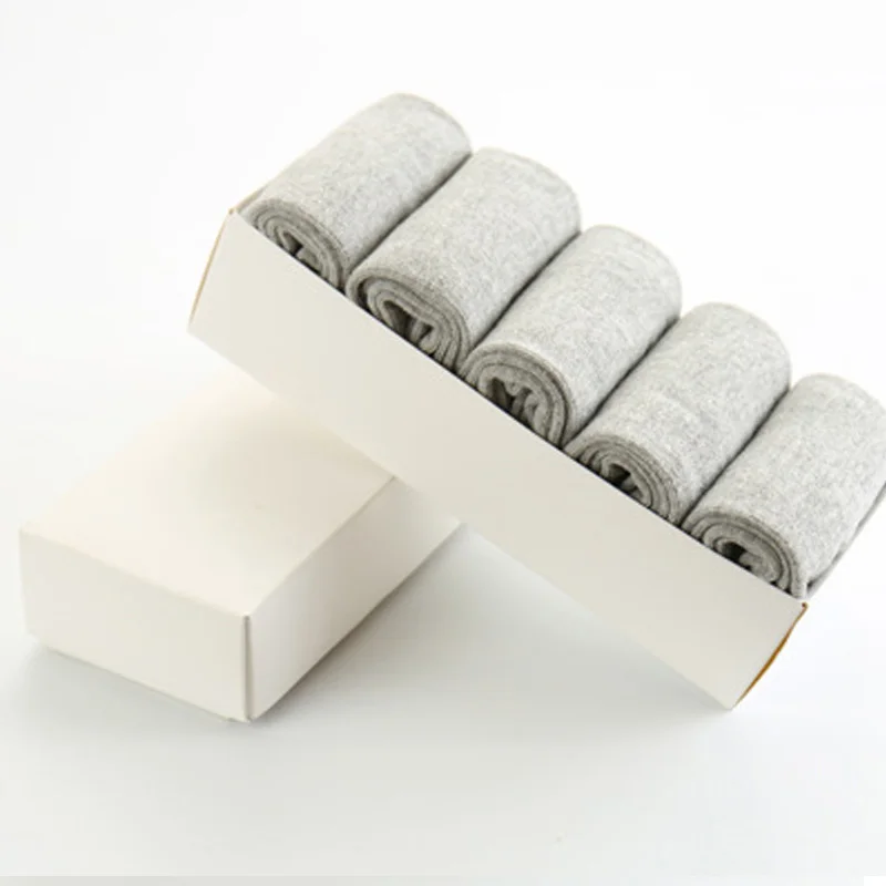 light gray 5 пар мужской носок партия хлопок теплый повседневный бизнес классический платье носки - Цвет: light gray
