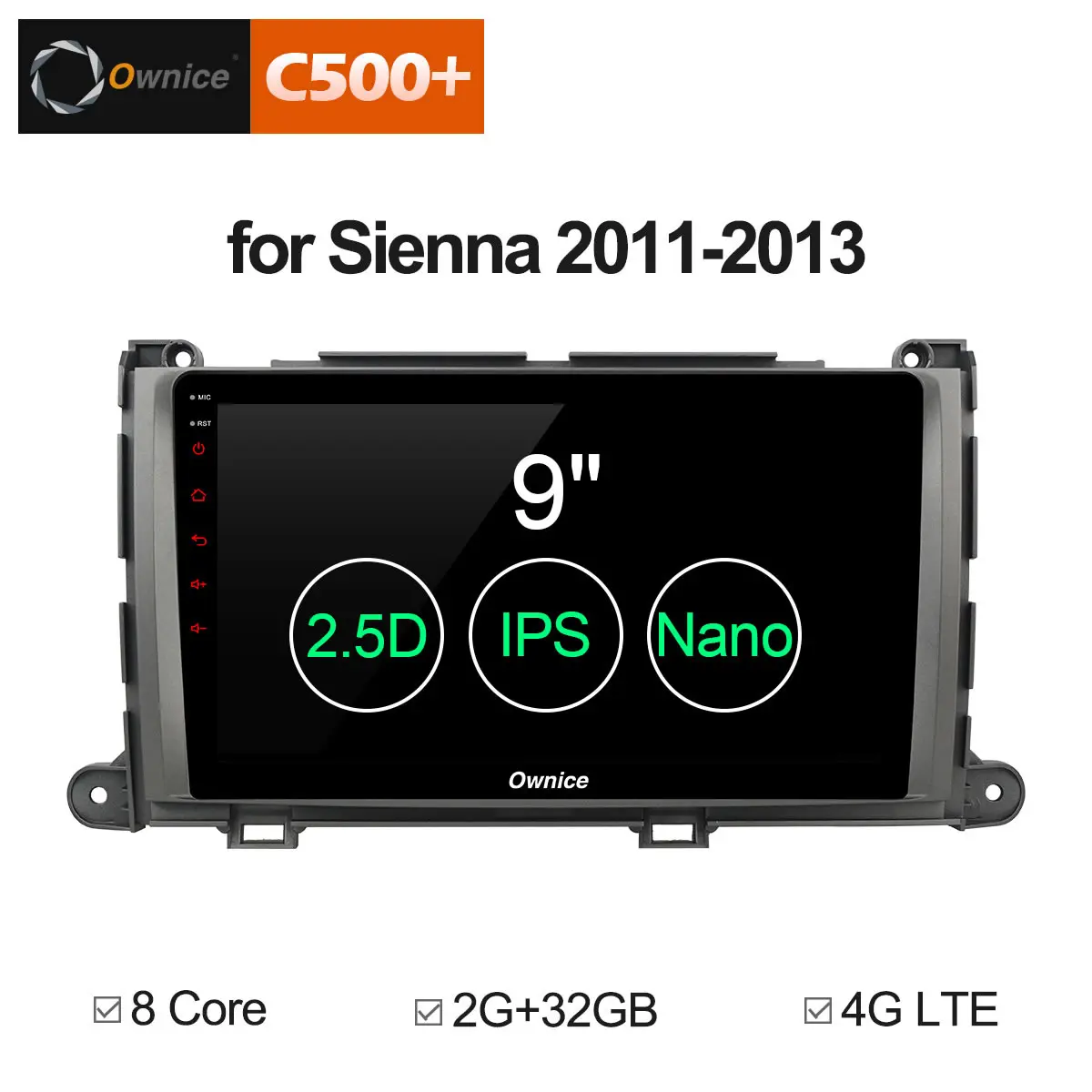 Ownice C500 + G10 навигации Мультимедиа Android 8 1 dvd-плеер gps для TOYOTA Sienna 2011 2012 2013 автомобилей