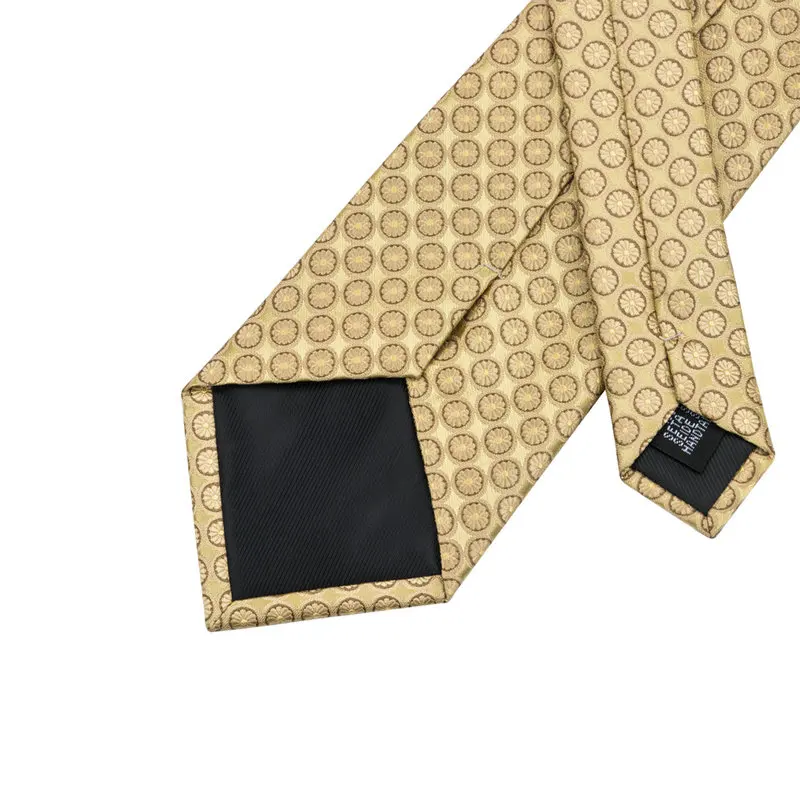 Hi Tie Желтый горошек новинка галстук Hanky запонки набор мужской 100% шелк большие