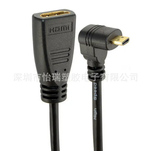 Угол вниз Micro HD мужчин Женский адаптер Convertor короткий кабель 1080 P|Соединители| |
