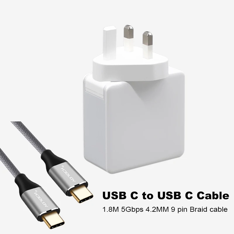 Великобритания 48 Вт Тип usb-C стены Зарядное устройство Мощность адаптер с Мощность доставки USB QC3.0 зарядки для Apple MacBook/iPhone Xiaomi USB-C PD Зарядное устройство - Тип штекера: Великобритания