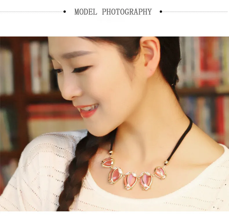 Новое ожерелье с опалом розовое белое бежевое искусственное Стразы опалы