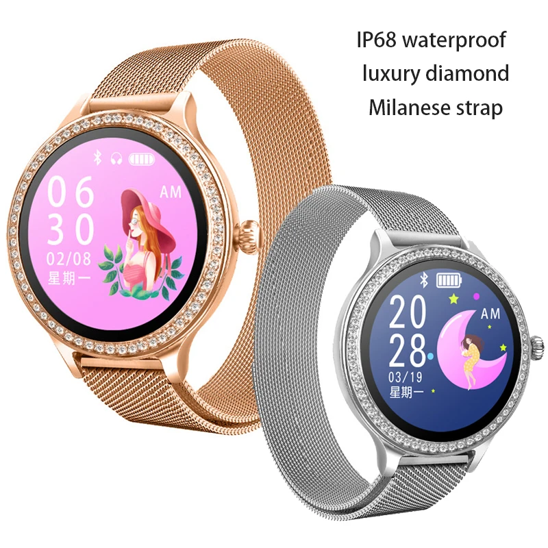 M8 Fashion Luxury Women Smart Watch Heart Rate Blood Pressure Monitor IP68 Waterproof Fitness Tracker Support All Languages | Электроника