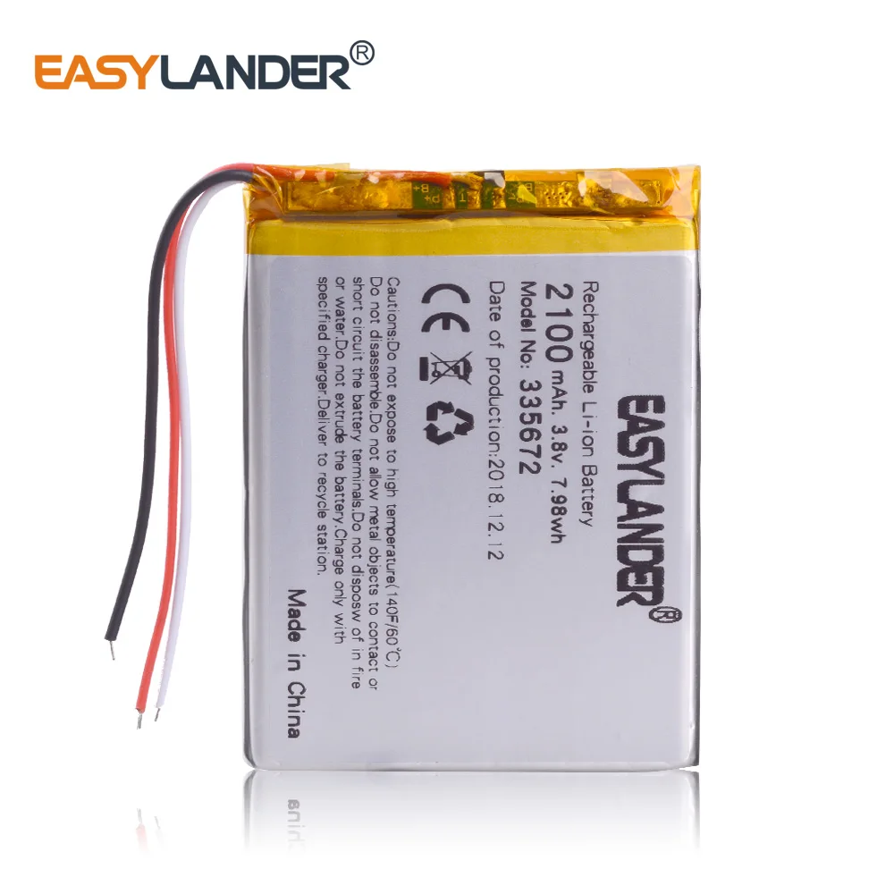 3 линии 8 v литий ионный аккумулятор 335672 2100mah для Китай клон поддельные s7 edge G930 android