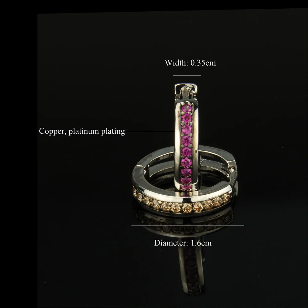 

SUNSLL Golden Color Copper Pins Multicolor Cubic Zirconia Hoop Earrings Women's Fashion Party Jewelry CZ Brincos