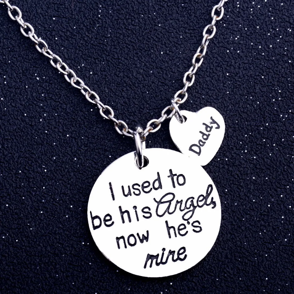 Памятное ожерелье папа я раньше был его ангелом теперь он мой круглый кулон