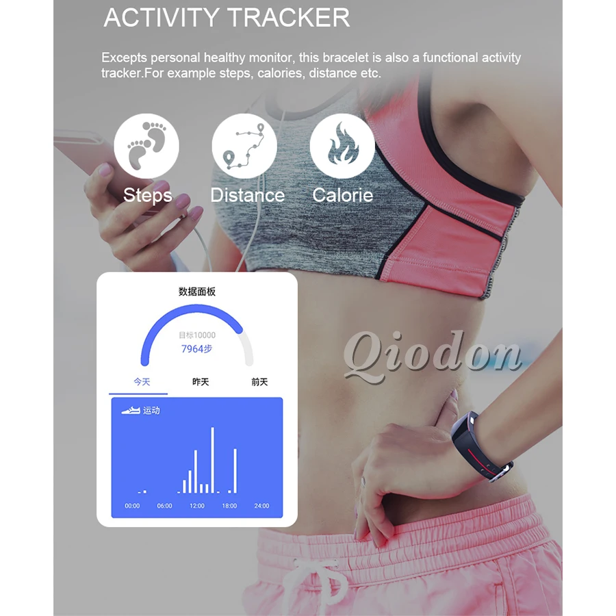 Electrocardiogram Heart Rate Blood Pressure Monitor Bluetooth Smart Watch Clock Waterproof Smartwatch Fitness Android iOS | Электроника