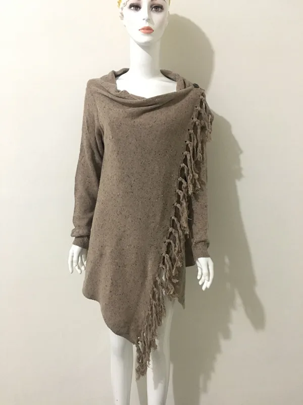 

2020 New Women Sweater Explosion In Europe And America Tassel Mid Shawl Coat Knitted Cardigan Sweater Women Loose Women Sweater