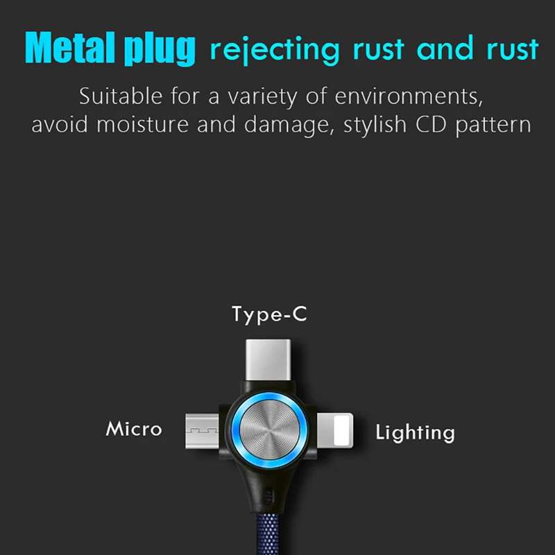Кабель YonLinTan i 3 в 1 Micro flex для быстрой зарядки usb type C данных кабели мобильных