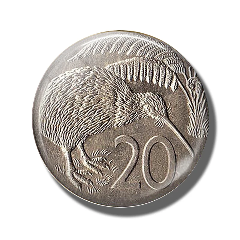С картой Новой Зеландии флаг монета 30 мм магнит на холодильник Веллингтон Крайстчерч стекло Note держатель Магнитная Наклейка на холодильник домашний декор