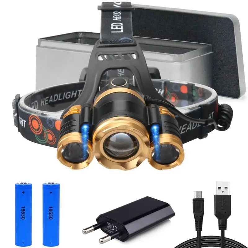3 xml T6 светодиодный ИК датчик фары usb18650 перезаряжаемая Индукционная головная