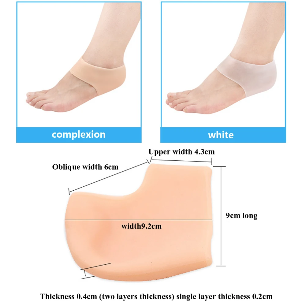 

KOTLIKOFF Comfortable Gel Heel Socks Insole Cracked Foot Dry Hard Skin Protector for Whitening Soften Heel Feet Care Insoles