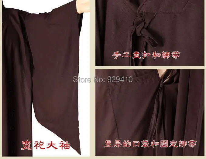 unisex buddhist Monk longrobes abbotnun clothing martial arts laycostumes meditation uniforms 3pcs haiqing suits top quality|costume patrick|clothing