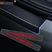 4pcs carbon fiber car protector scuff plate door sill guard car sticker for nissan pathfinder interior car accessories styling