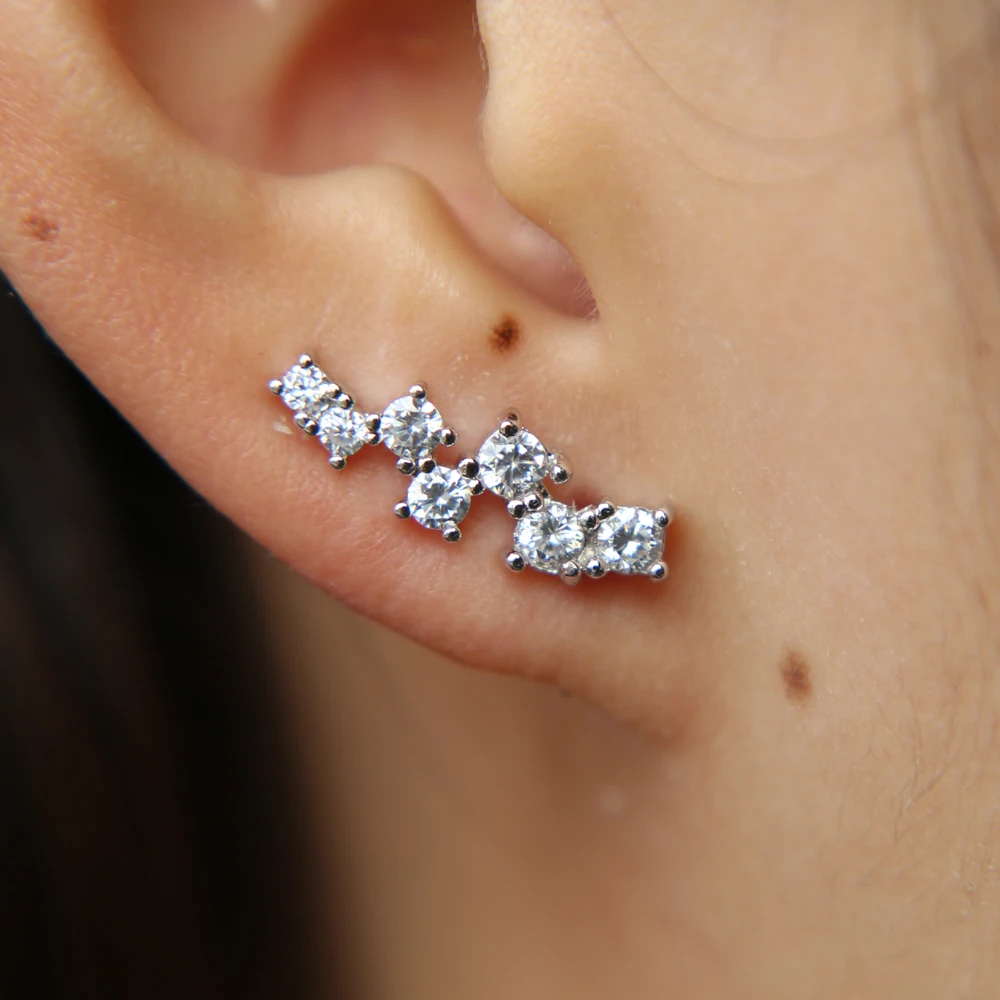 Женские серьги подвески с фианитом Серебристые ААА + длинные 2018|designer earrings|earrings