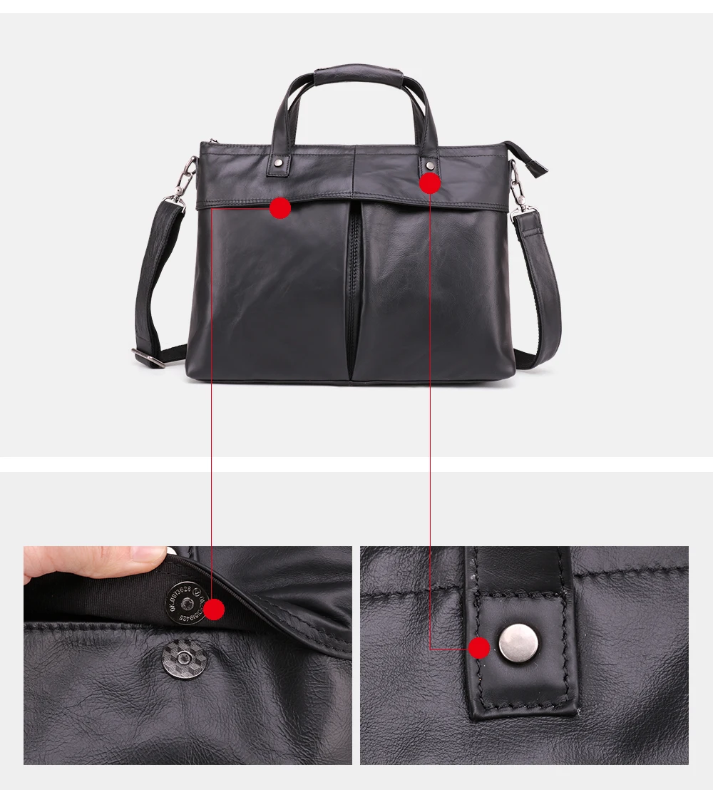 Brand New Cow Genuine Leather Business Men's Briefcase Male Shoulder Bag Real Leather Men Messenger Bag Travel Computer Bag