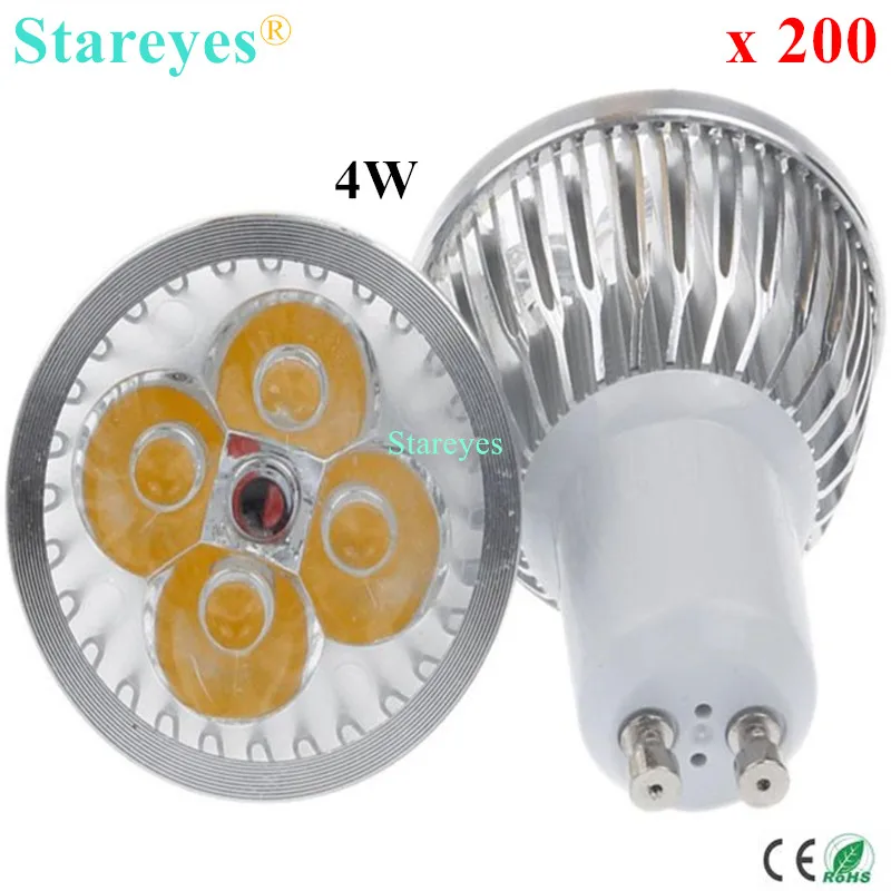 

FedEX Free shipping 200 Pcs Dimmable 4W 3W GU10 E27 MR16 E14 B22 GU5.3 LED Spotlight lamp droplight Bulb LED downlight Lighting