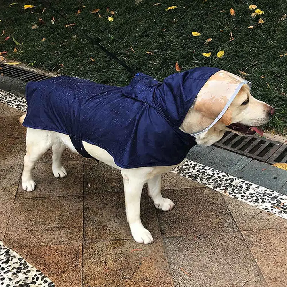 1pcs Large Dog Clothes Raincoat Waterproof Suits Dot Rain Cape Pet Clothing For Big Dogs Hooded Jacket Poncho Coat | Дом и сад