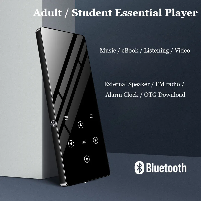 HLTON 8 Гб металлический Bluetooth MP3 Плеер 1 дюймов сенсорная кнопка FM радио Запись