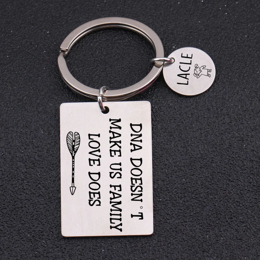 Key Chain&quotDNA Doesn't Make Us Family Love Does&quotStep Parent Gift Pendant Step Mom Dad Private Custom Name Keyring | Украшения и