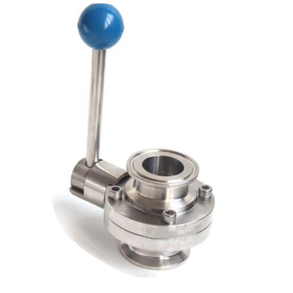 

3/4" - 6" 19mm - 159mm Sanitary Butterfly Valve Stainless Steel 304 Tri-Clamp Silicone Sealing