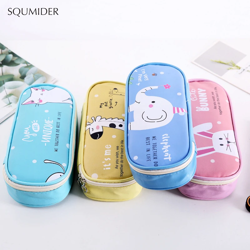 Креативный чехол карандаш с животными простой дизайн сумки на молнии большой
