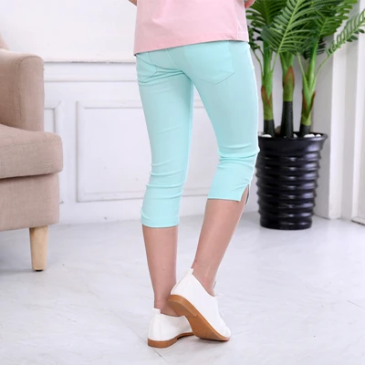 Light blue Новинка года; летние детские штаны; узкие брюки для девочек ярких цветов; Детские укороченные узкие брюки - Color: Light blue