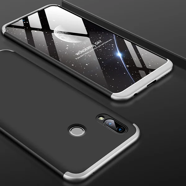 Sliver Black Silver Case for Huawei Honor Play Case 6.3 inch Full-body Protection Hard Case 3-in-1 Design Matte for Honor play Cover Coque - Цвет: Sliver Black Silver