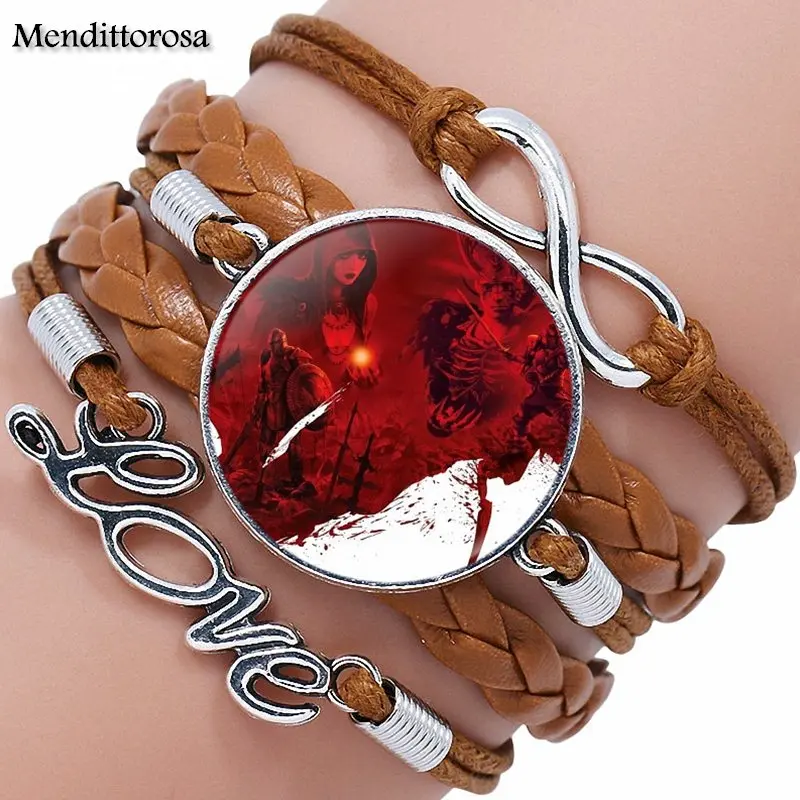 Женский винтажный разноцветный браслет с кабошоном в стиле дракон|Браслеты