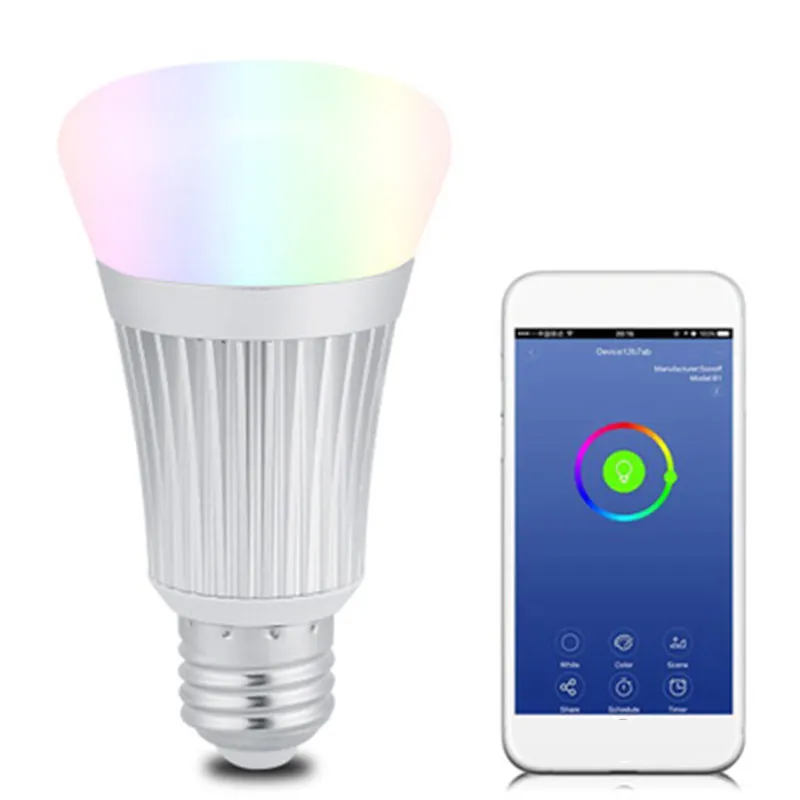 OEM Remote APP Control LED Bulb Intelligent WIFI Timing Globe 7W RGB Smart Home Artificial Speech Adjust Bedroom Lighting Bulbs | Освещение