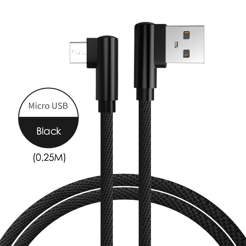 black Micro USB 1 м 2.4A Быстрый Micro usb type C кабель для IPhone X XS MAX XR 8 7 6s Plus 5 зарядный кабель зарядное устройство для мобильного телефона Usb кабель для передачи данных - Цвет: black Micro USB