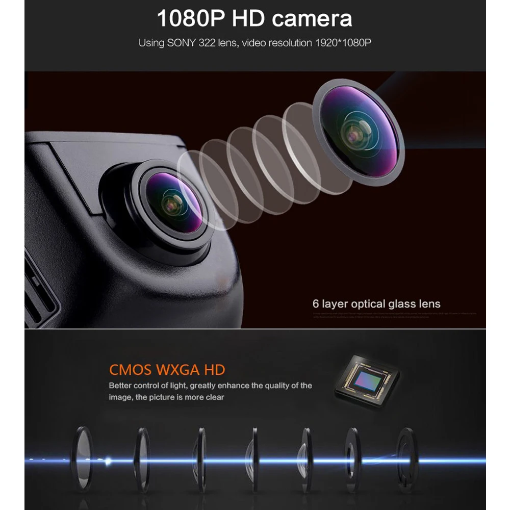 Beidouyh Скрытая Wi-Fi Автомобильные видеорегистраторы регистраторы HD 1080 P видео