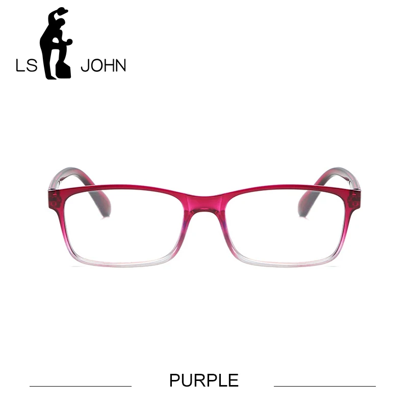 PURPLE LS JOHN, полная оправа, прогрессивные очки для чтения, для женщин и мужчин, ультралегкие, анти-голубые лучи, линзы для пресбиопии, очки для чтения+ 4,0 до - Цвет оправы: PURPLE