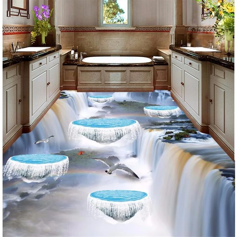 Водонепроницаемая фотография Beibehang для спальни ПВХ пол под заказ 3d фотообои