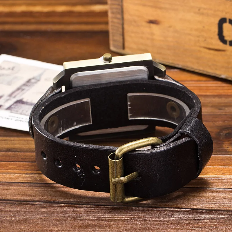 CCQ Марка Винтаж Корова Кожаный Браслет Часы Повседневная Женщины Наручные Класса