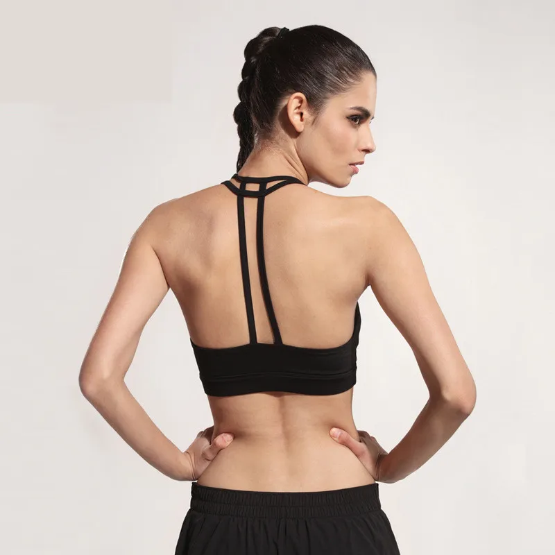 ESHINES спортивный бюстгальтер для фитнеса и йоги женский бега майка с подкладкой