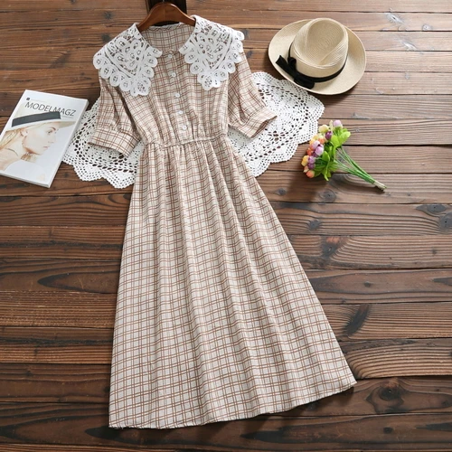 Для женщин короткий рукав летнее платье 2018 Новая мода Mori Girl Сладкий Vestidos S-XL