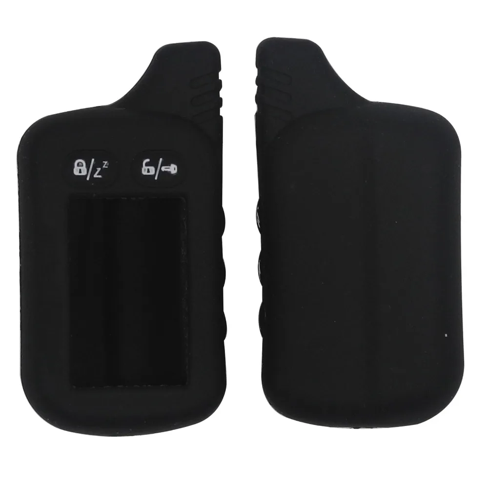 jingyuqin New TZ9010 Silicone Case KeyChain Russian 2-way Alarm System Alarm Key Fob For Tomahawk TZ-9010 TZ9010
