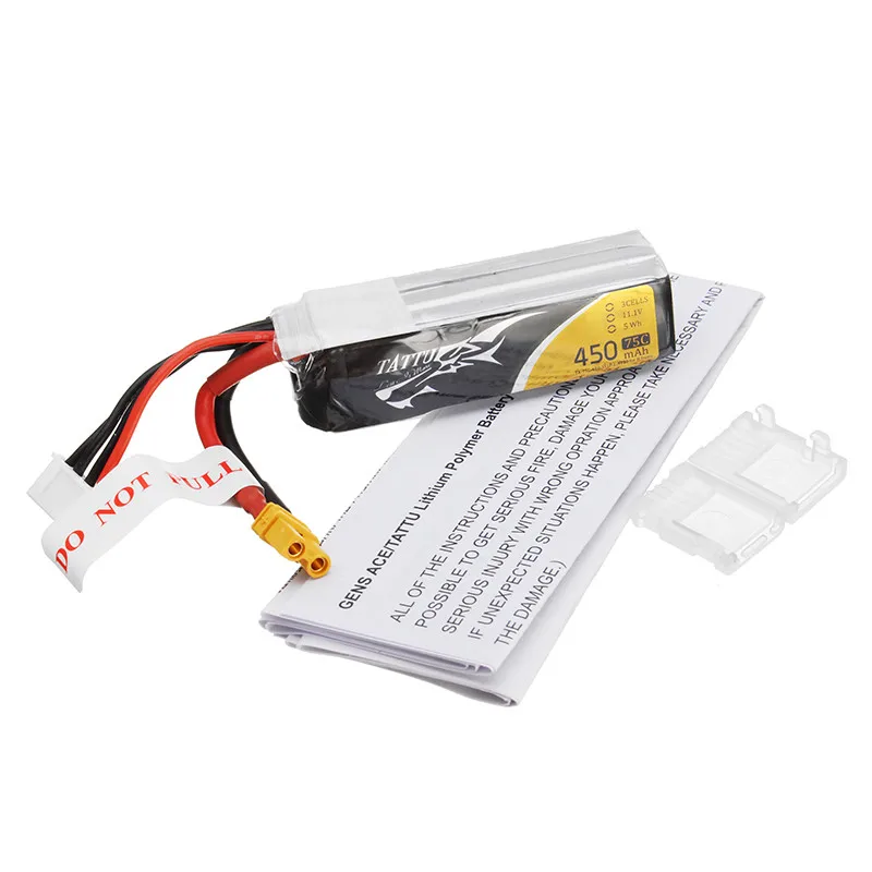 Высокое качество Tattu 11 1 V 450mAh 75C 3S1P аккумуляторная Lipo батарея XT30 вилка|lipo battery|battery