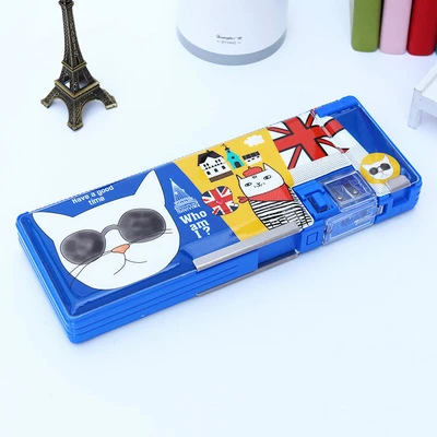 Estuche Escolar двусторонний чехол для карандашей с точилкой Estojo Escola канцелярская коробка многофункциональный чехол для карандашей школьные принадлежности