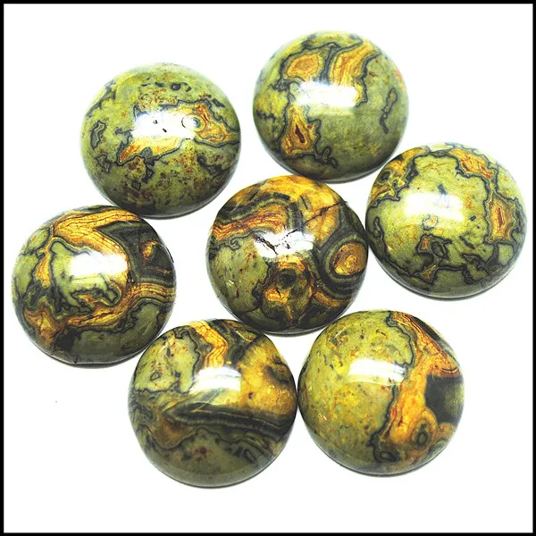 yellow stone 4 шт. натуральный камень кабошоны 20 мм Круглой Формы Кабошоны металлическая основа Подвески Аксессуары для изготовления содалит сердолик черный onxy тигр - Цвет: yellow stone