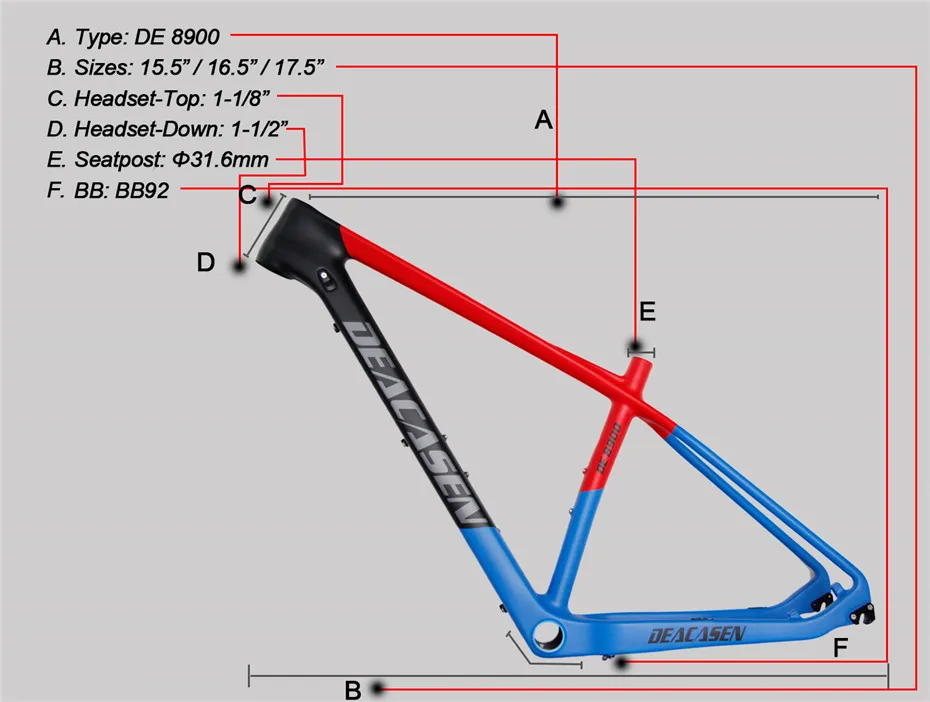 2018 newest Deacasen Carbon mtb Bike Frame Di2 or Mechanical 15.5/16.5/17.5 clamp headset carbon bicycle | Спорт и развлечения
