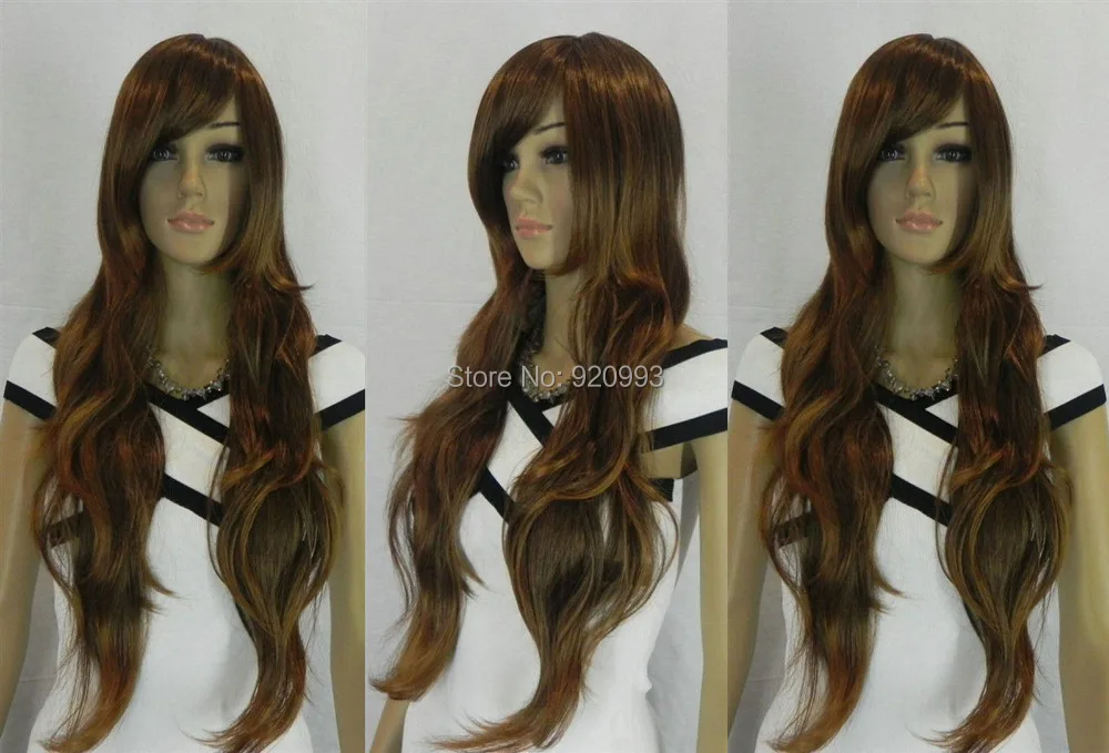 Бесплатная доставка ***** новый светло-русый длинные вьющиеся наклонная